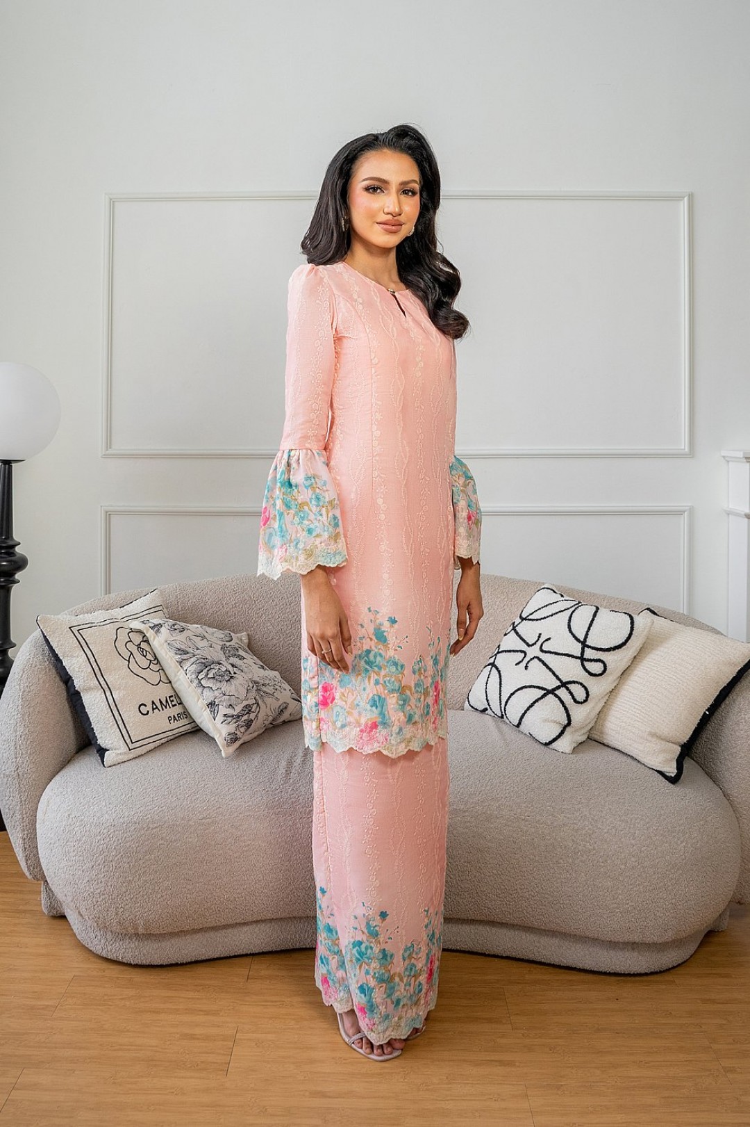 Velera Kurung Modern in Peach