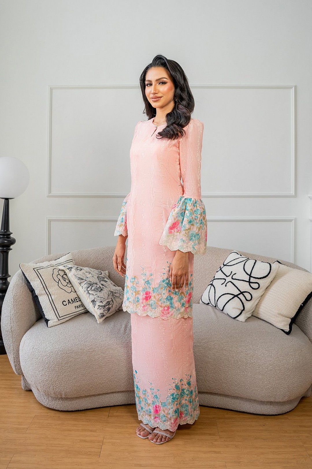 Velera Kurung Modern in Peach