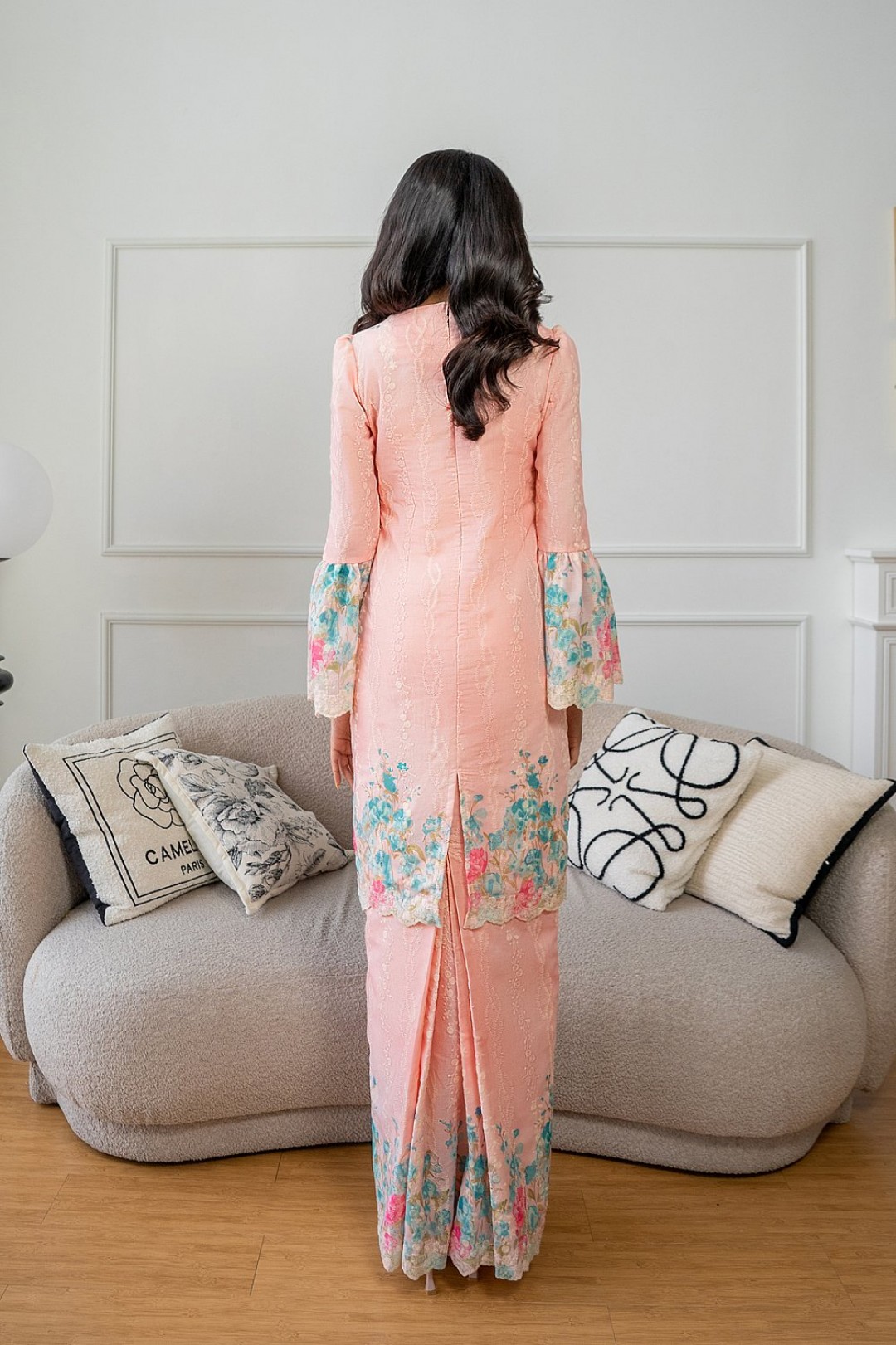 Velera Kurung Modern in Peach