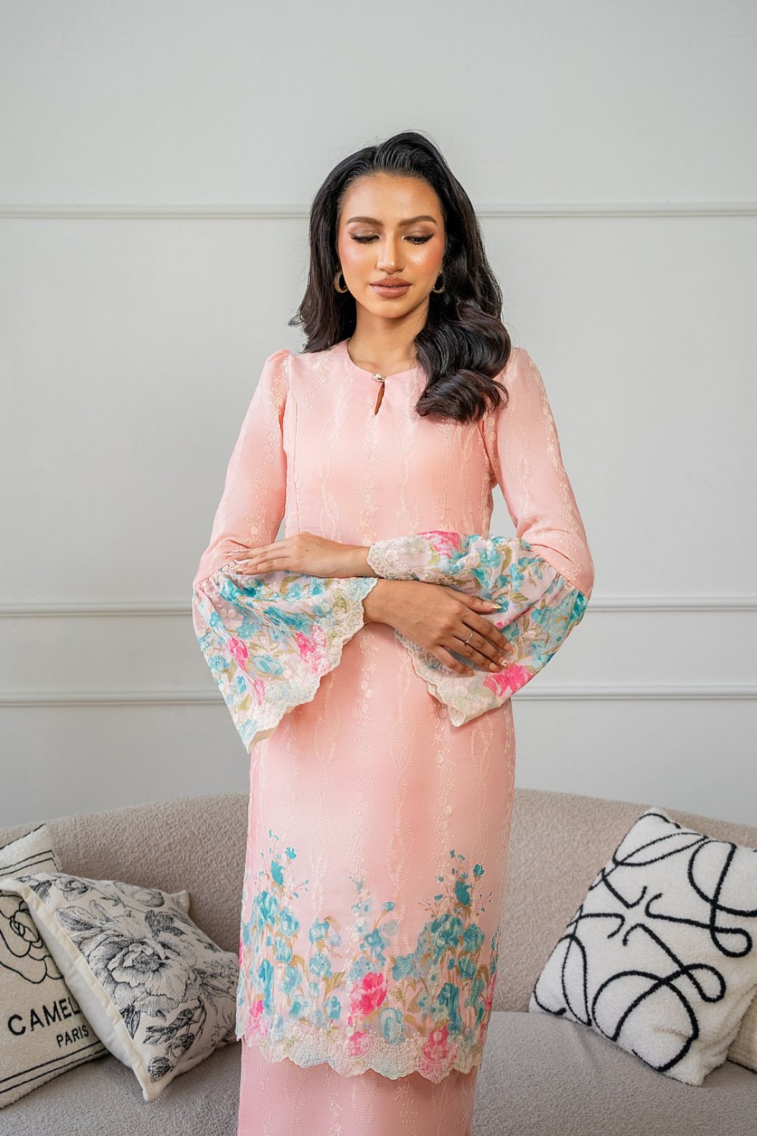 Velera Kurung Modern in Peach