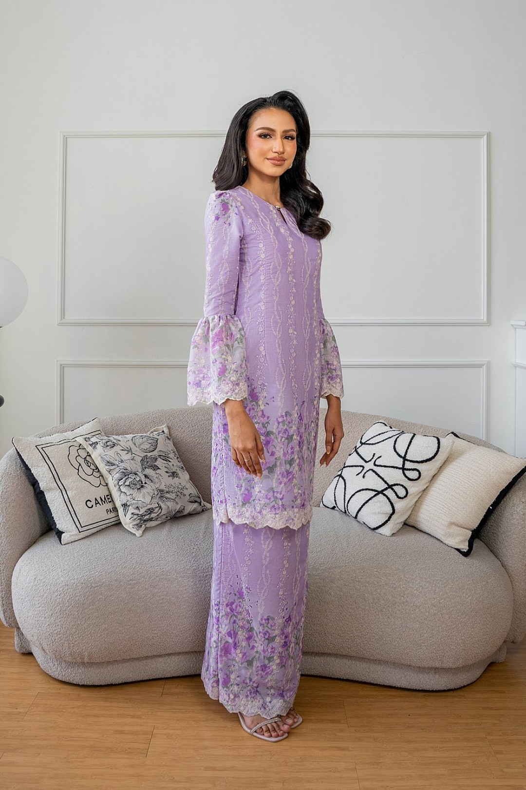 Velera Kurung in Soft Purple