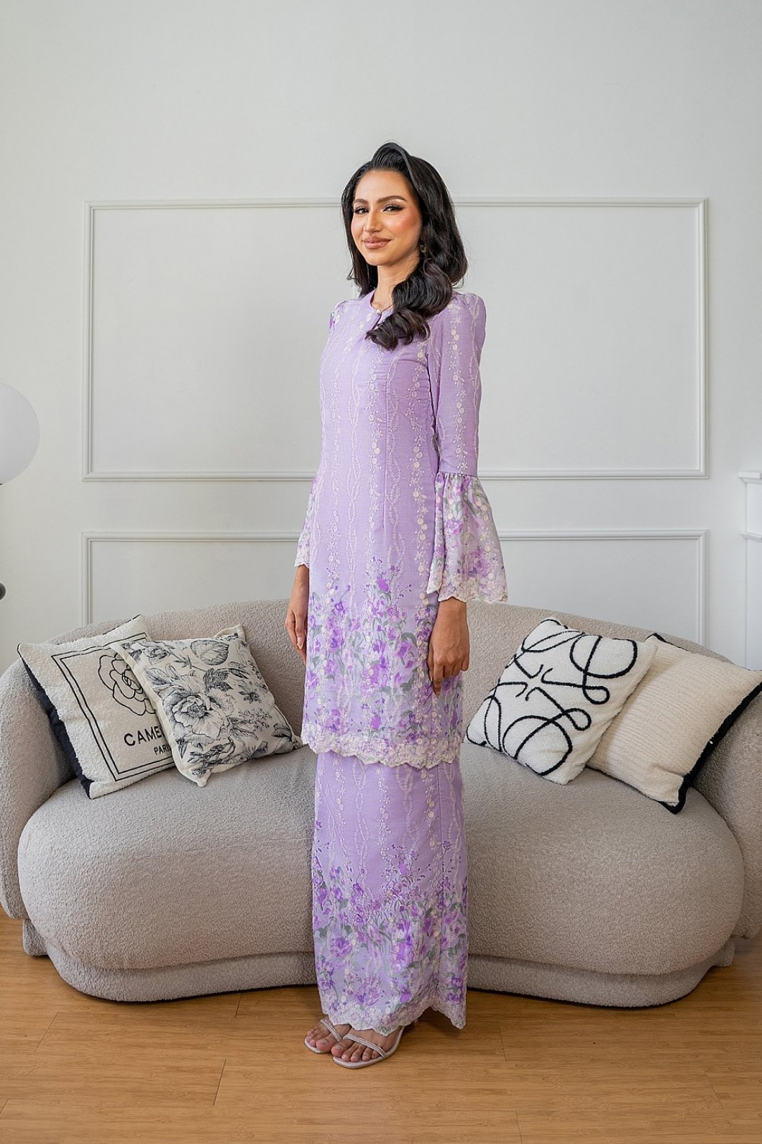 Velera Kurung in Soft Purple