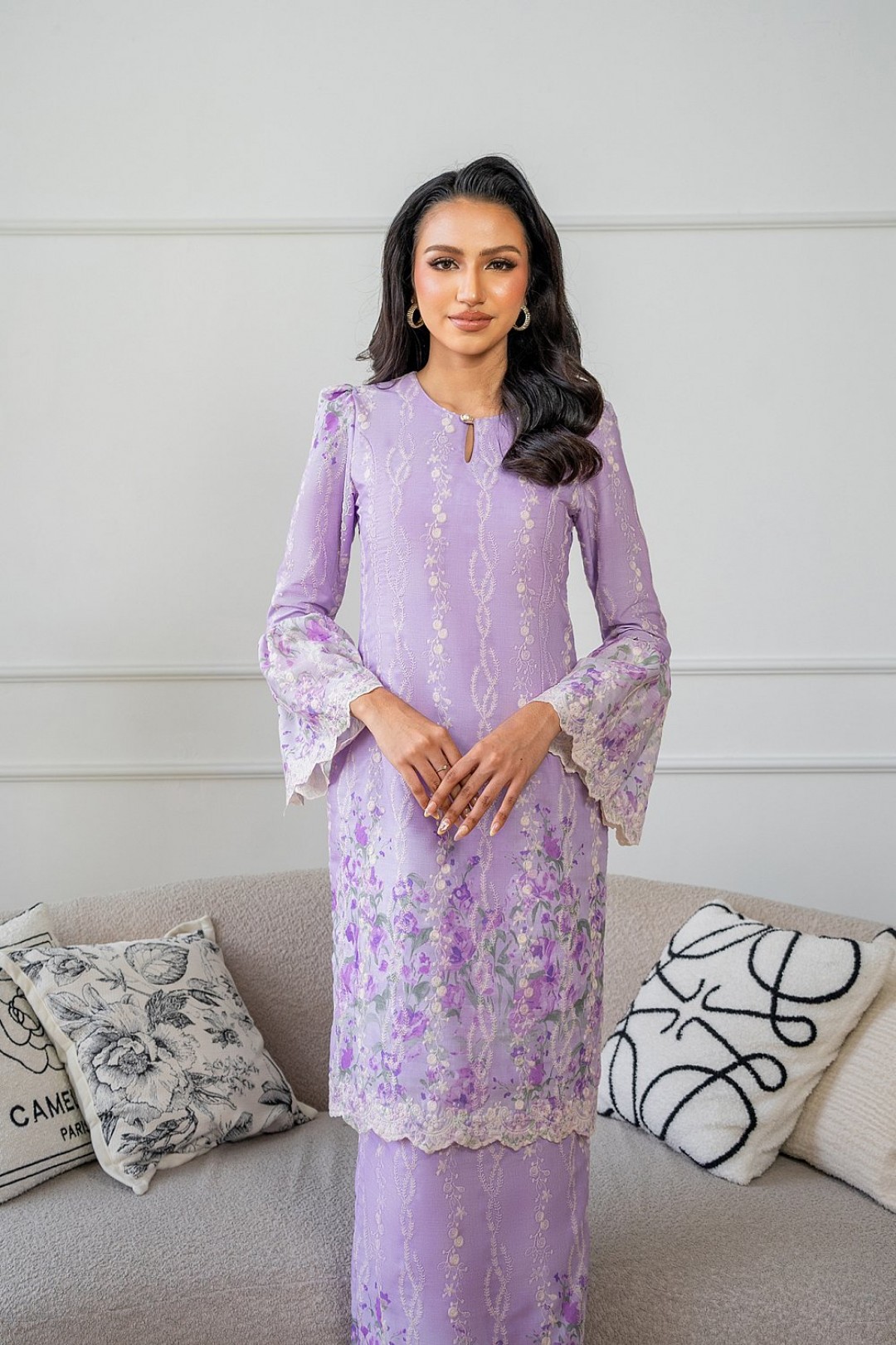 Velera Kurung in Soft Purple