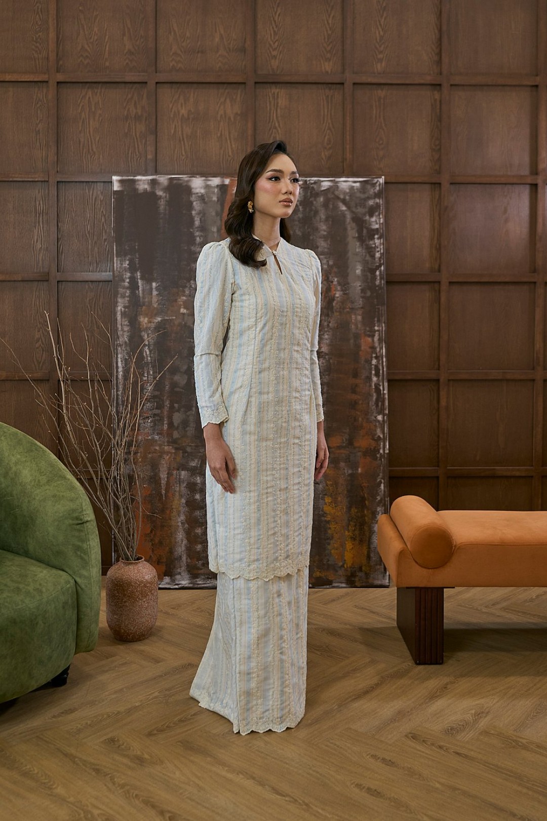 Ayana Kurung Modern in Soft Blue