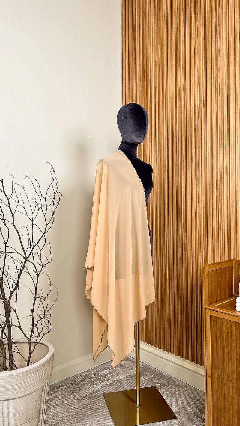 Embroidery Shawl in Brown