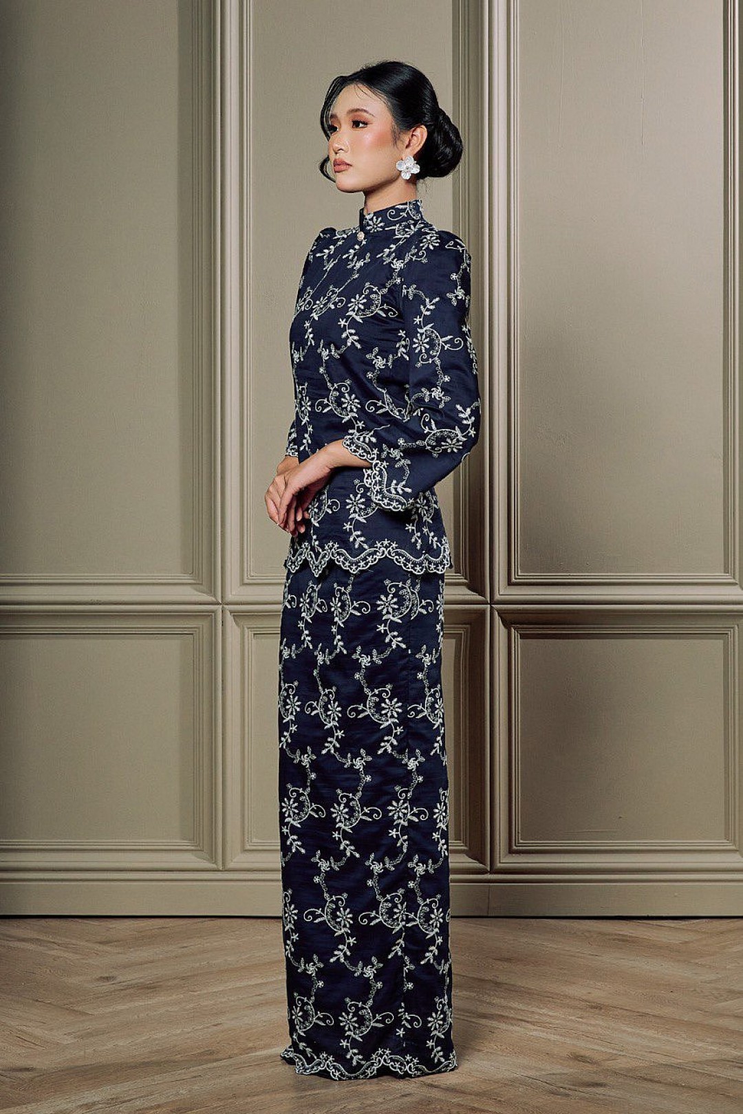 Laila Mini Kurung in Dark Blue