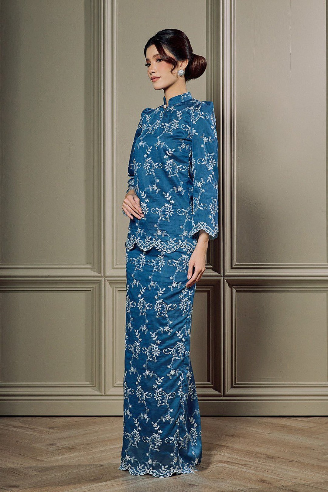 Laila Mini Kurung in Teal Blue