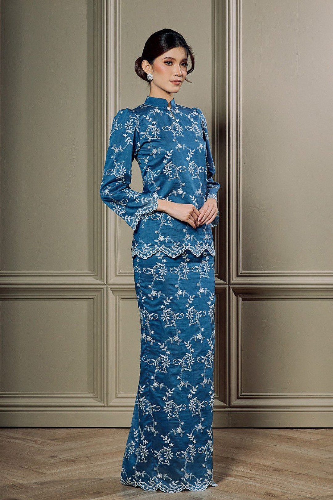 Laila Mini Kurung in Teal Blue