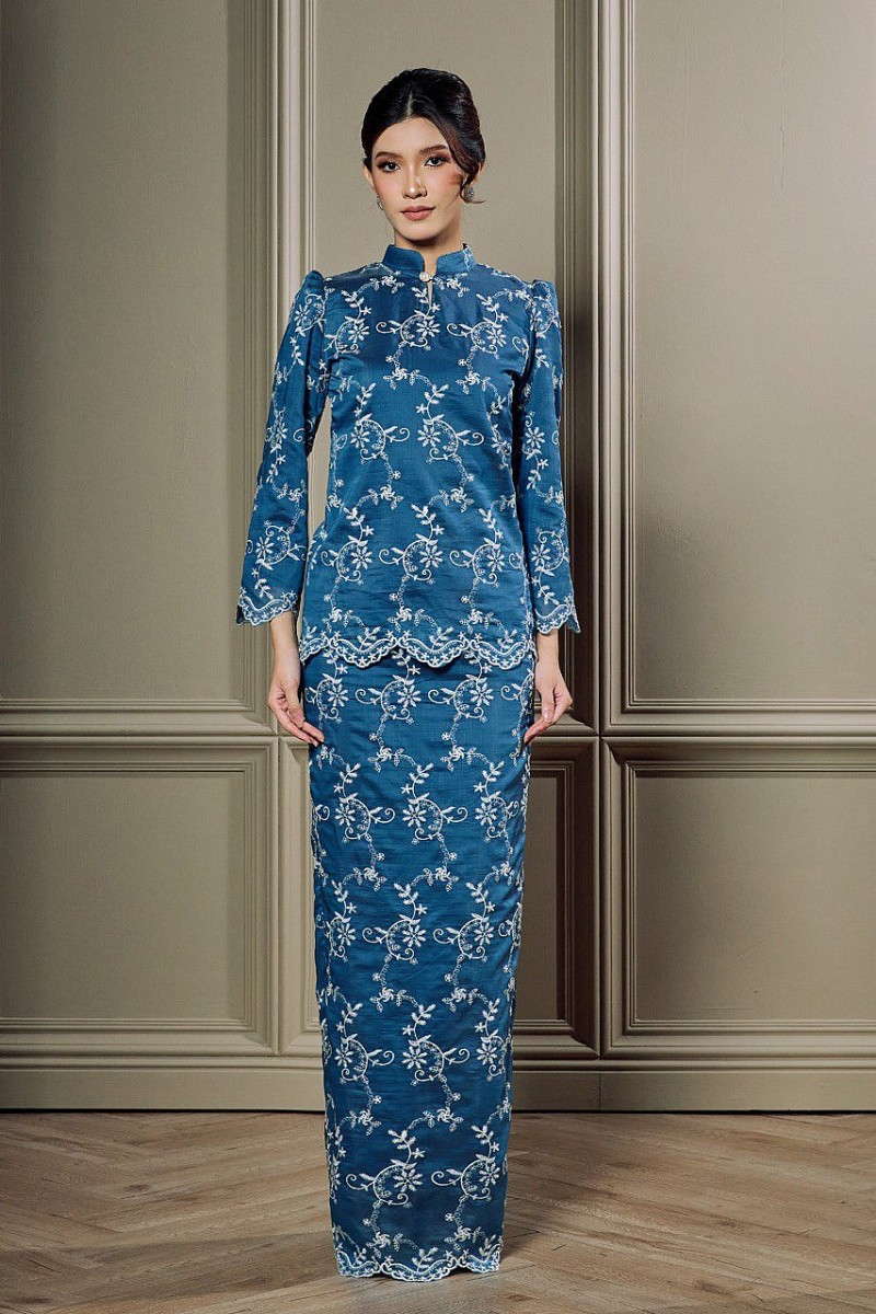 Laila Mini Kurung in Teal Blue