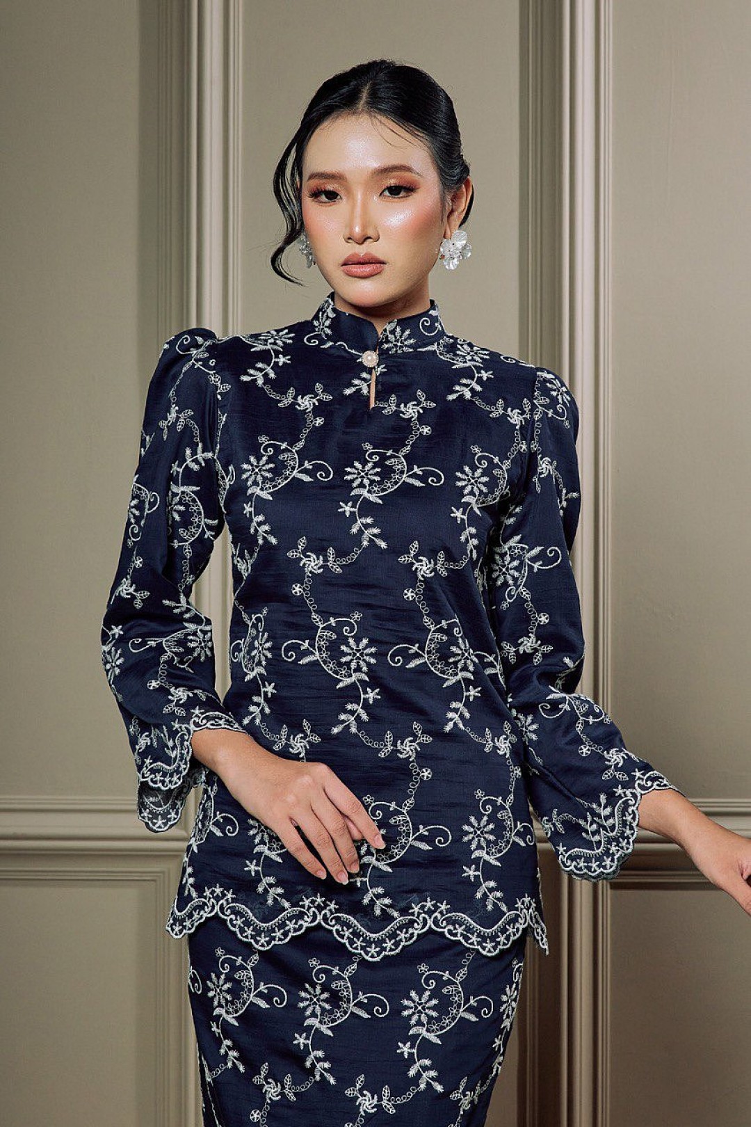 Laila Mini Kurung in Dark Blue