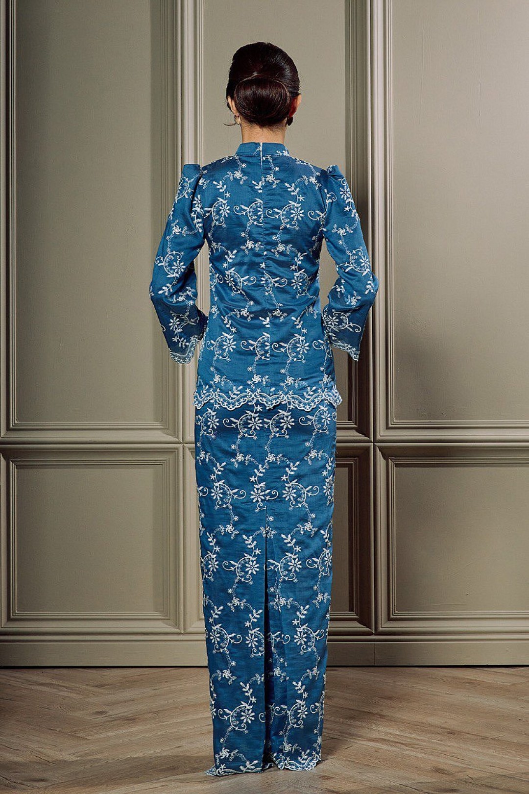 Laila Mini Kurung in Teal Blue