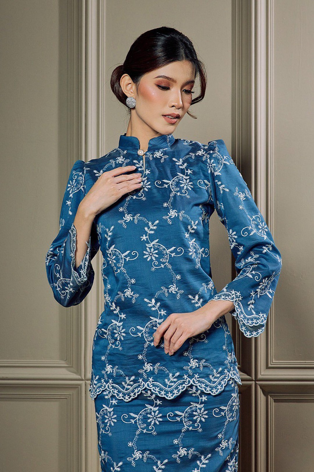 Laila Mini Kurung in Teal Blue