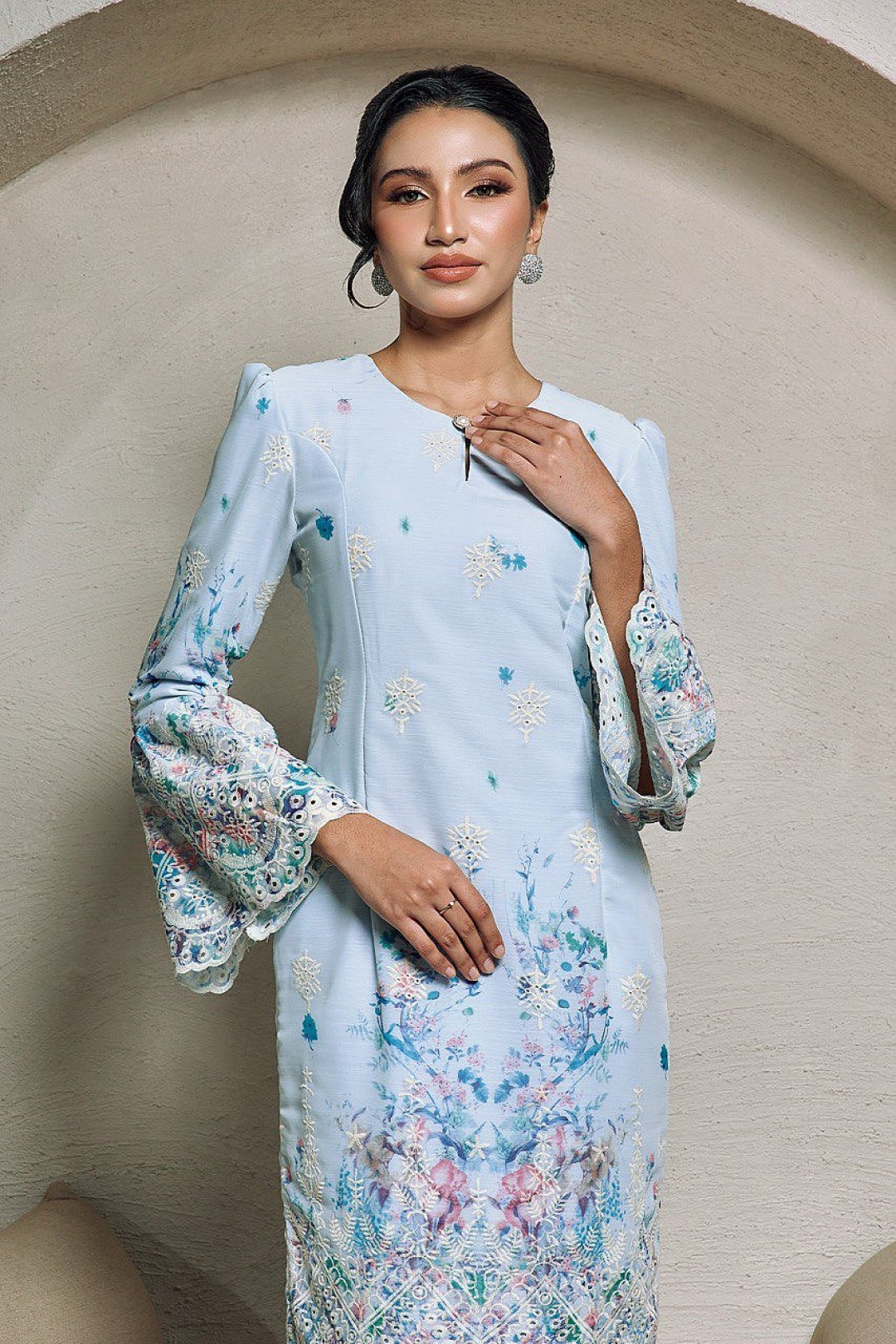 Lucia Kurung in Baby Blue