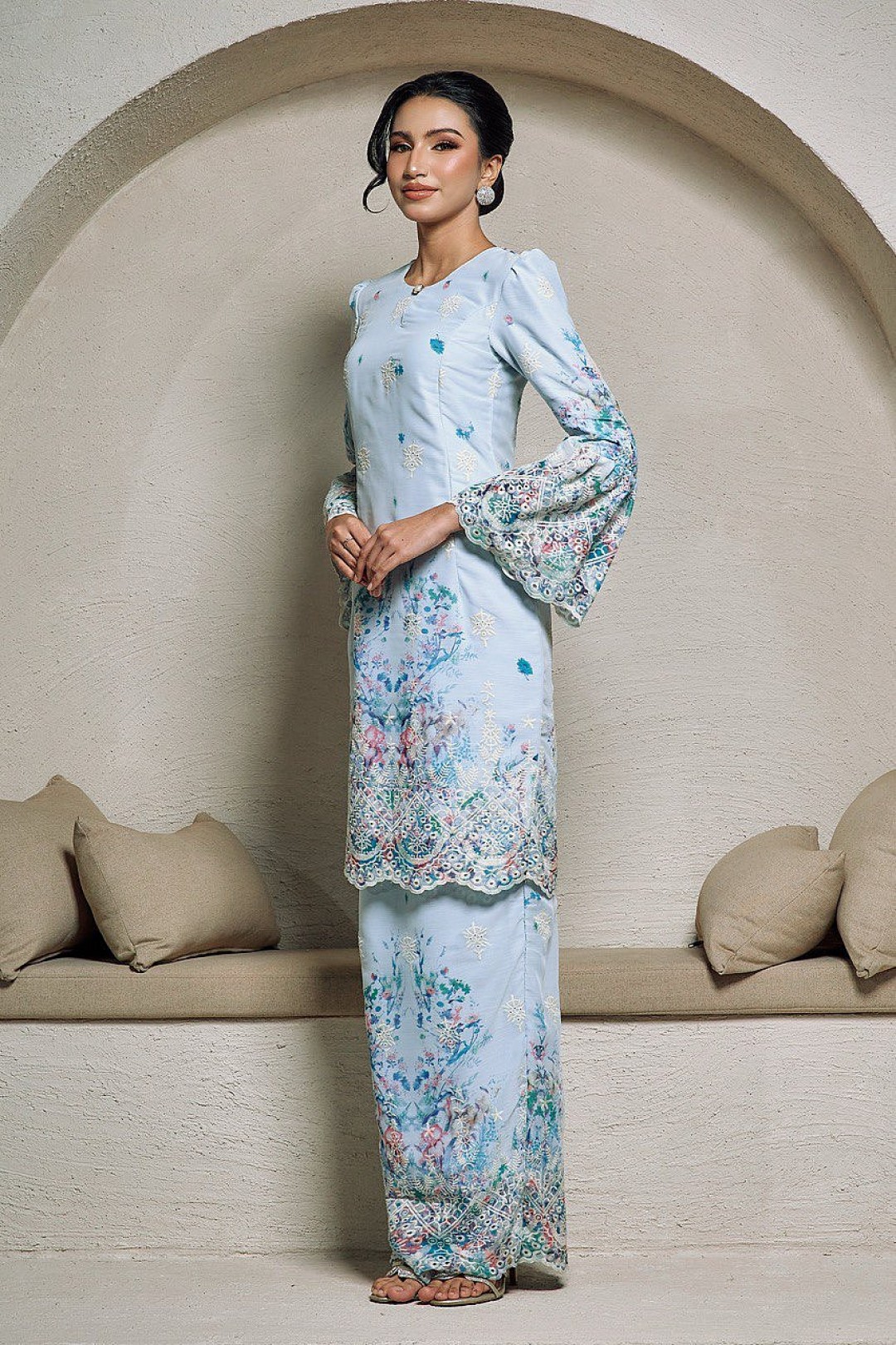 Lucia Kurung in Baby Blue