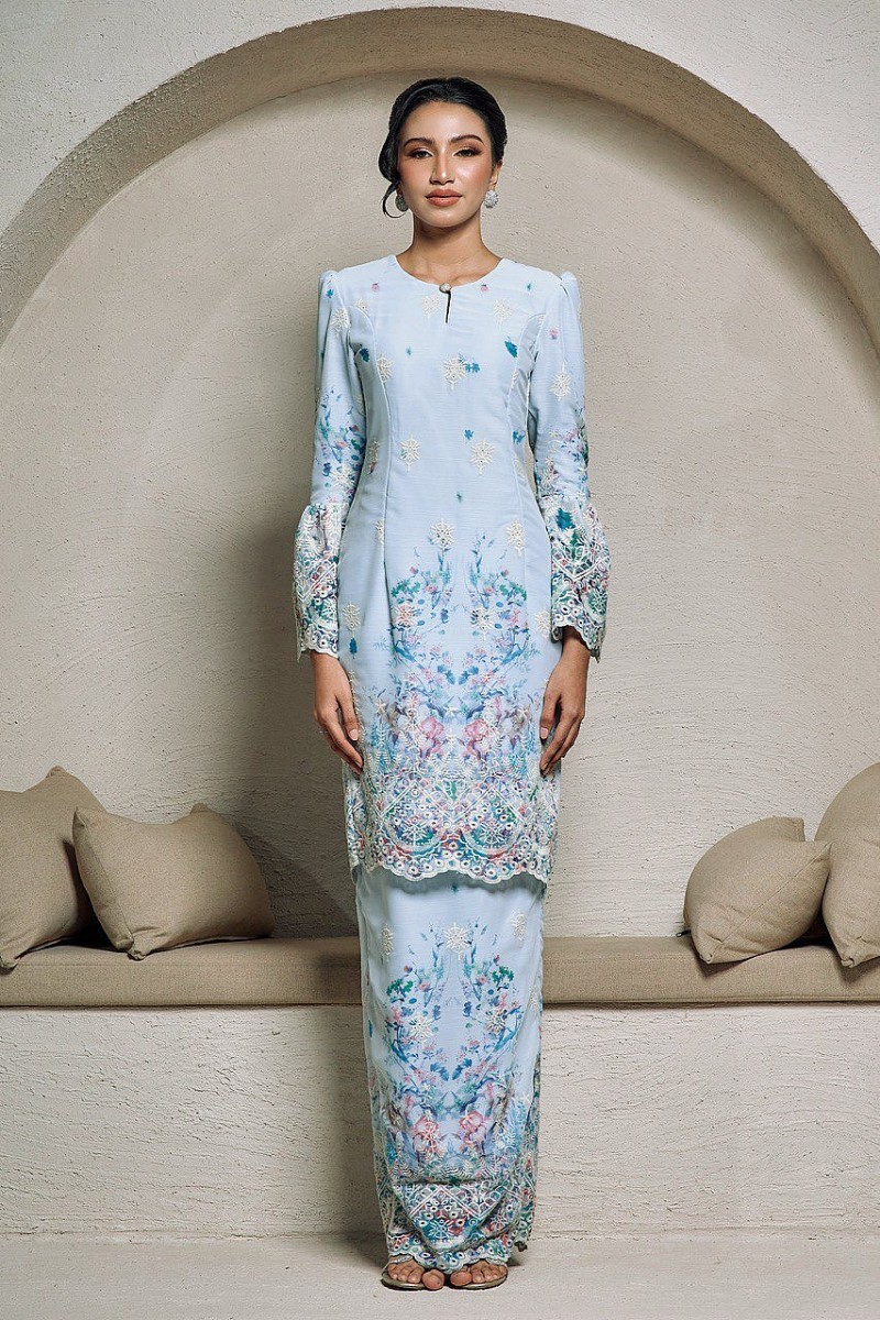 Lucia Kurung in Baby Blue