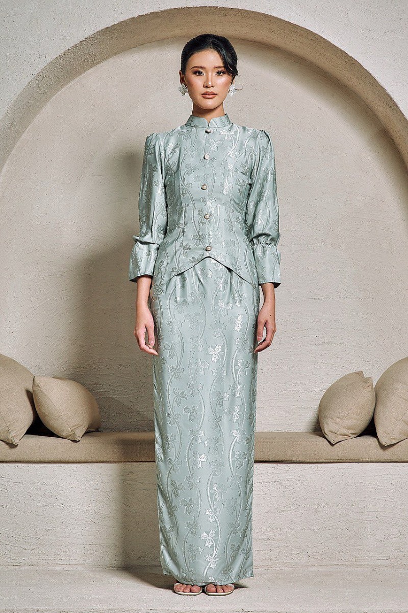 Misha Mini Kurung in Sage Green