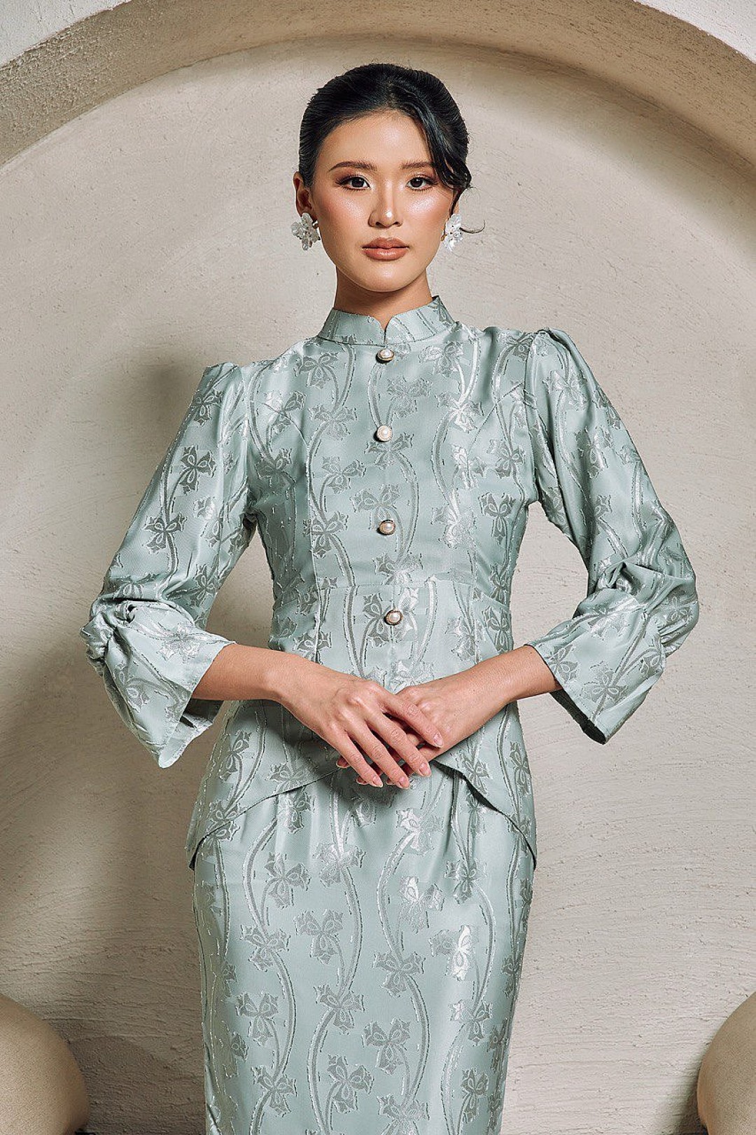 Misha Mini Kurung in Sage Green