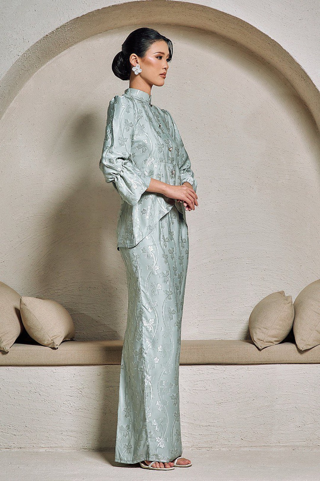 Misha Mini Kurung in Sage Green