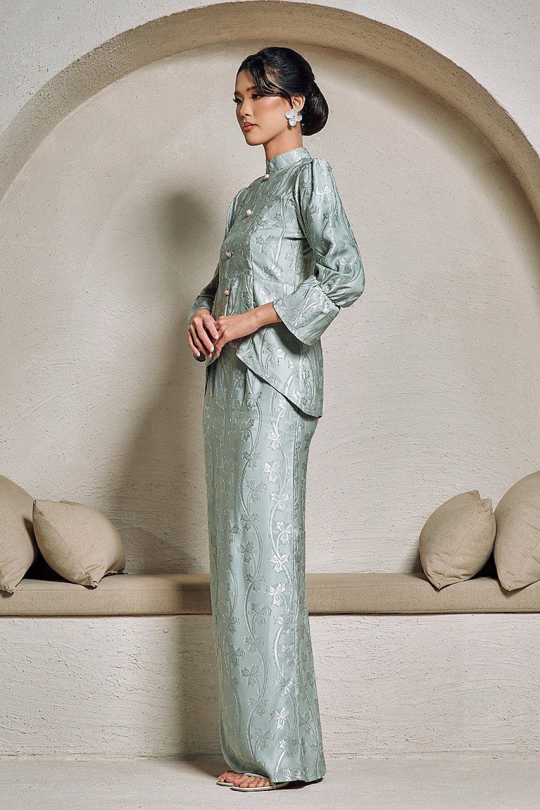 Misha Mini Kurung in Sage Green