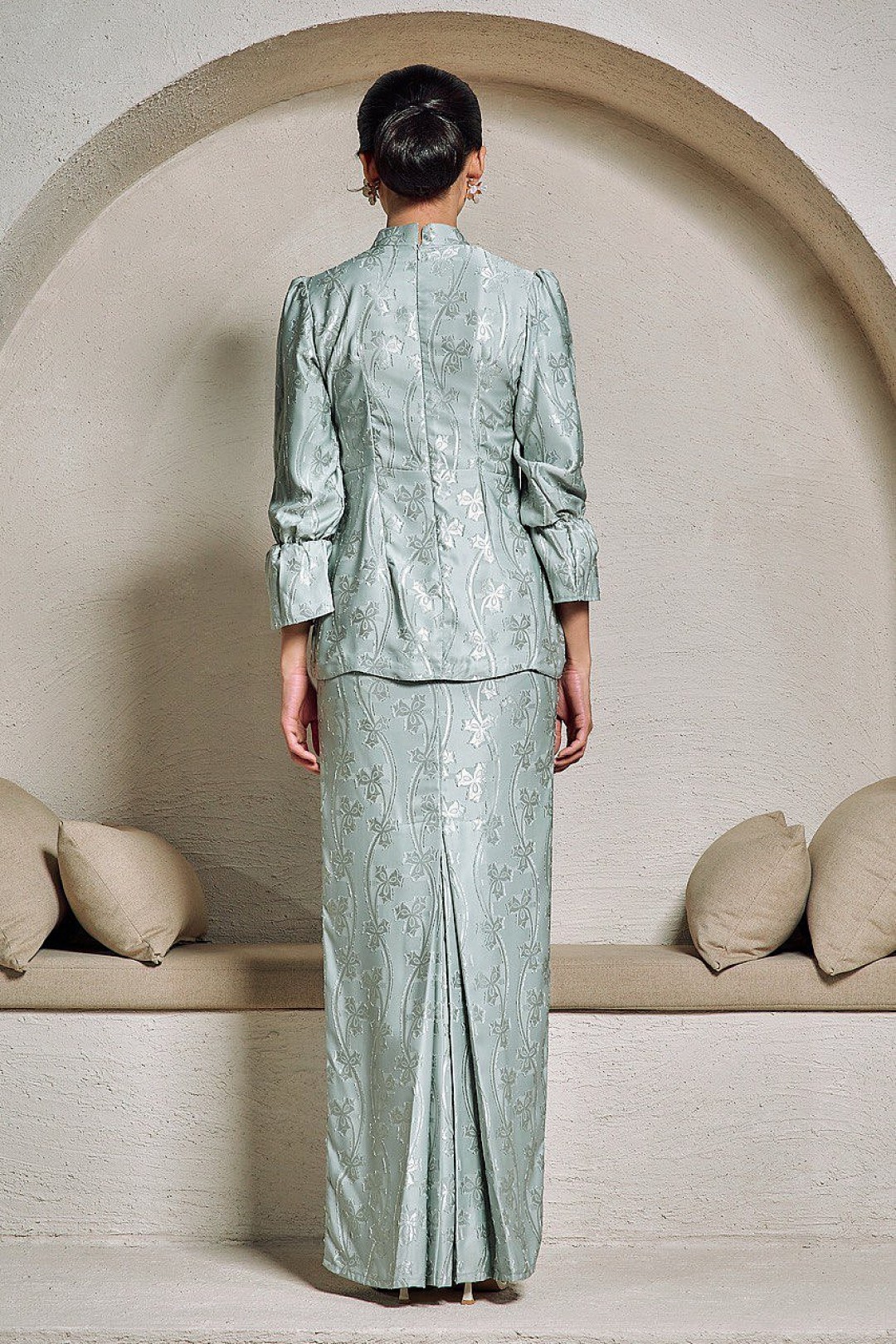 Misha Mini Kurung in Sage Green