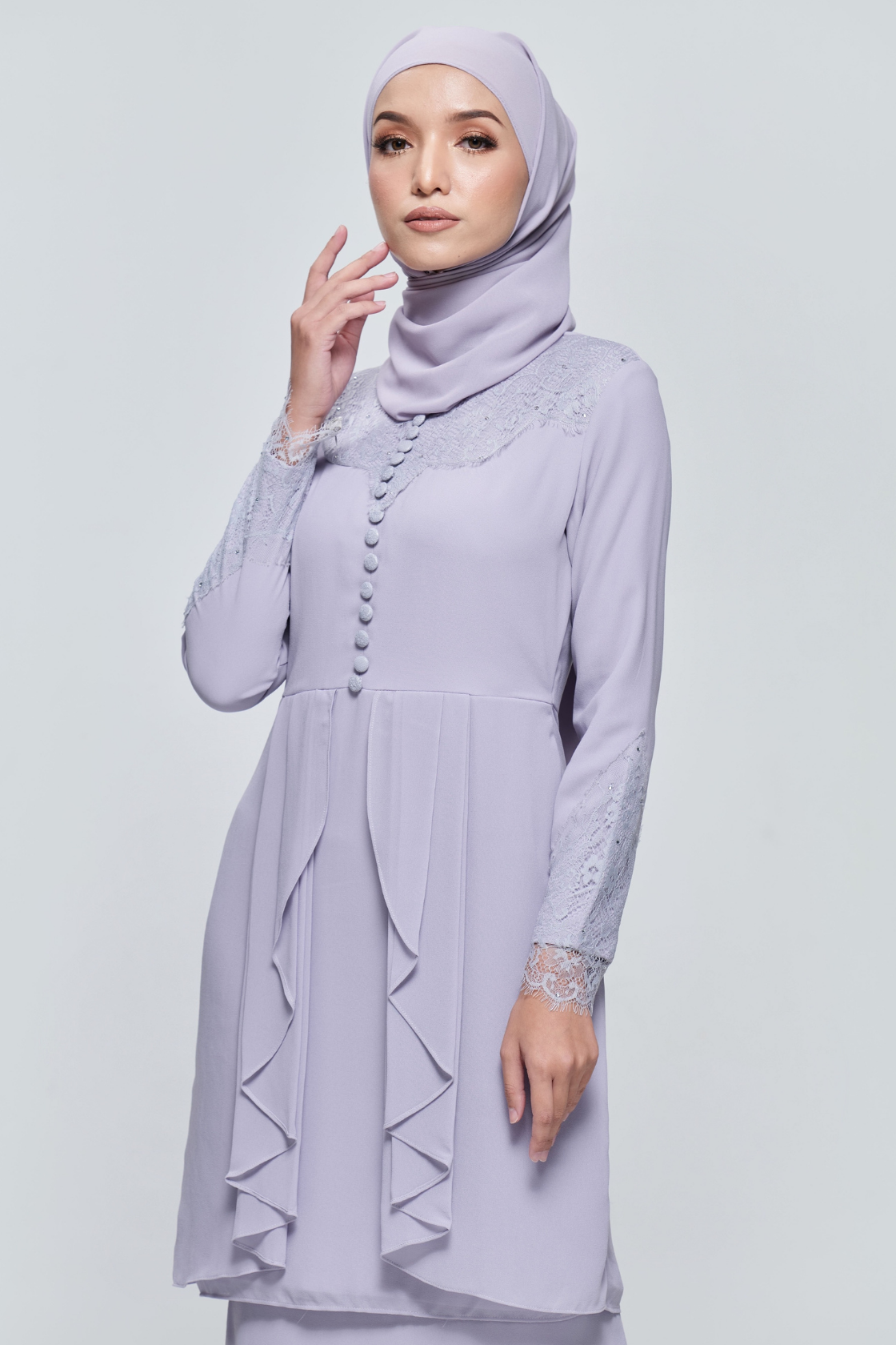 Myravallyn Online Fashion Malaysia Modest Clothing Baju Kurung Kurung Collections Majesty Raya Isabel Kurung Isabel Kurung In Smoke Grey