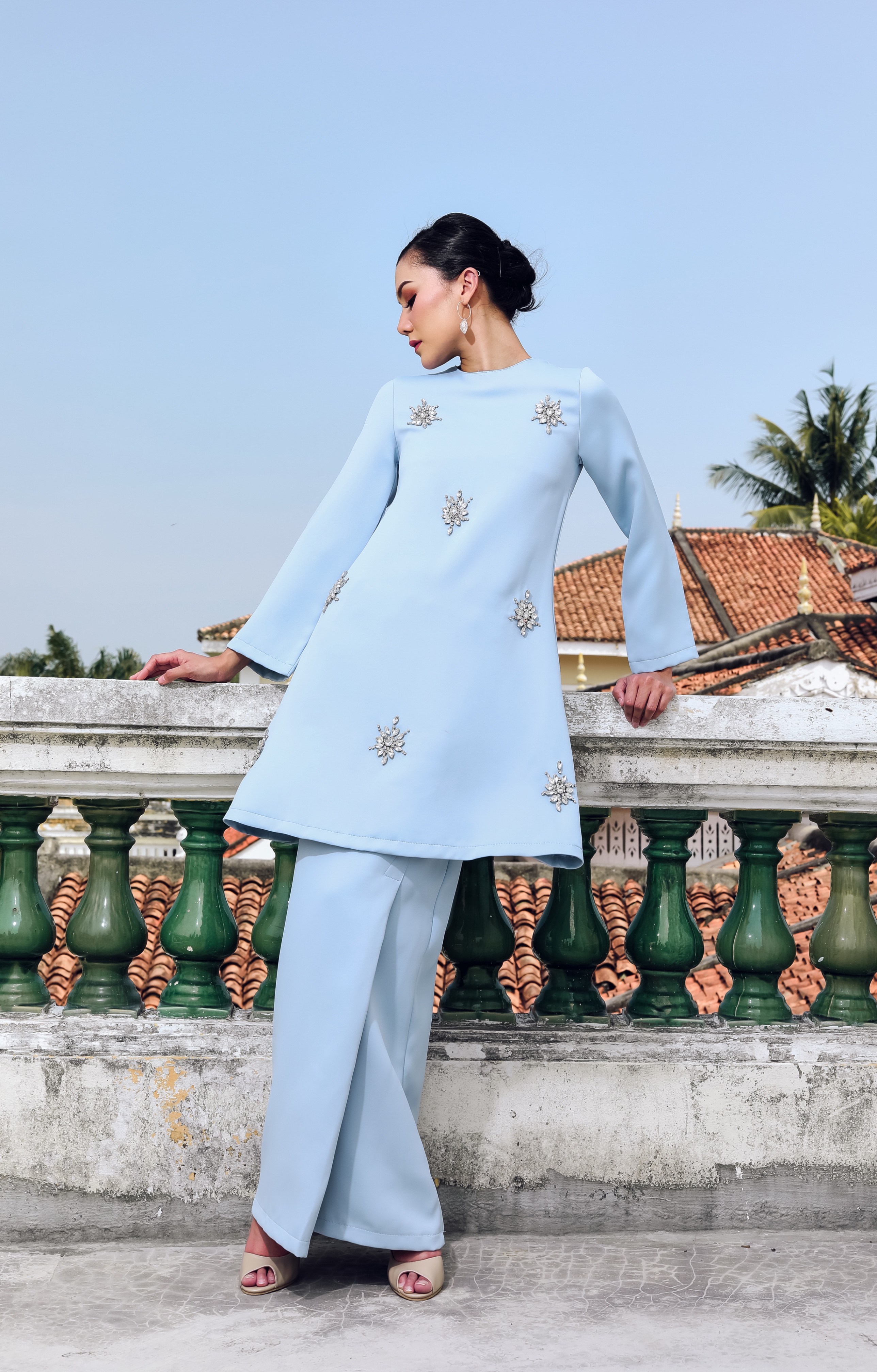Myravallyn Online Fashion Malaysia Modest Clothing Baju Kurung Hannah Kurung Baby Blue