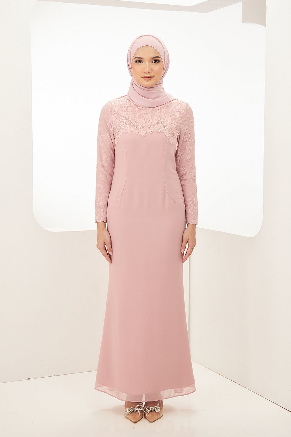 Beatrice Dress in Dusty Pink