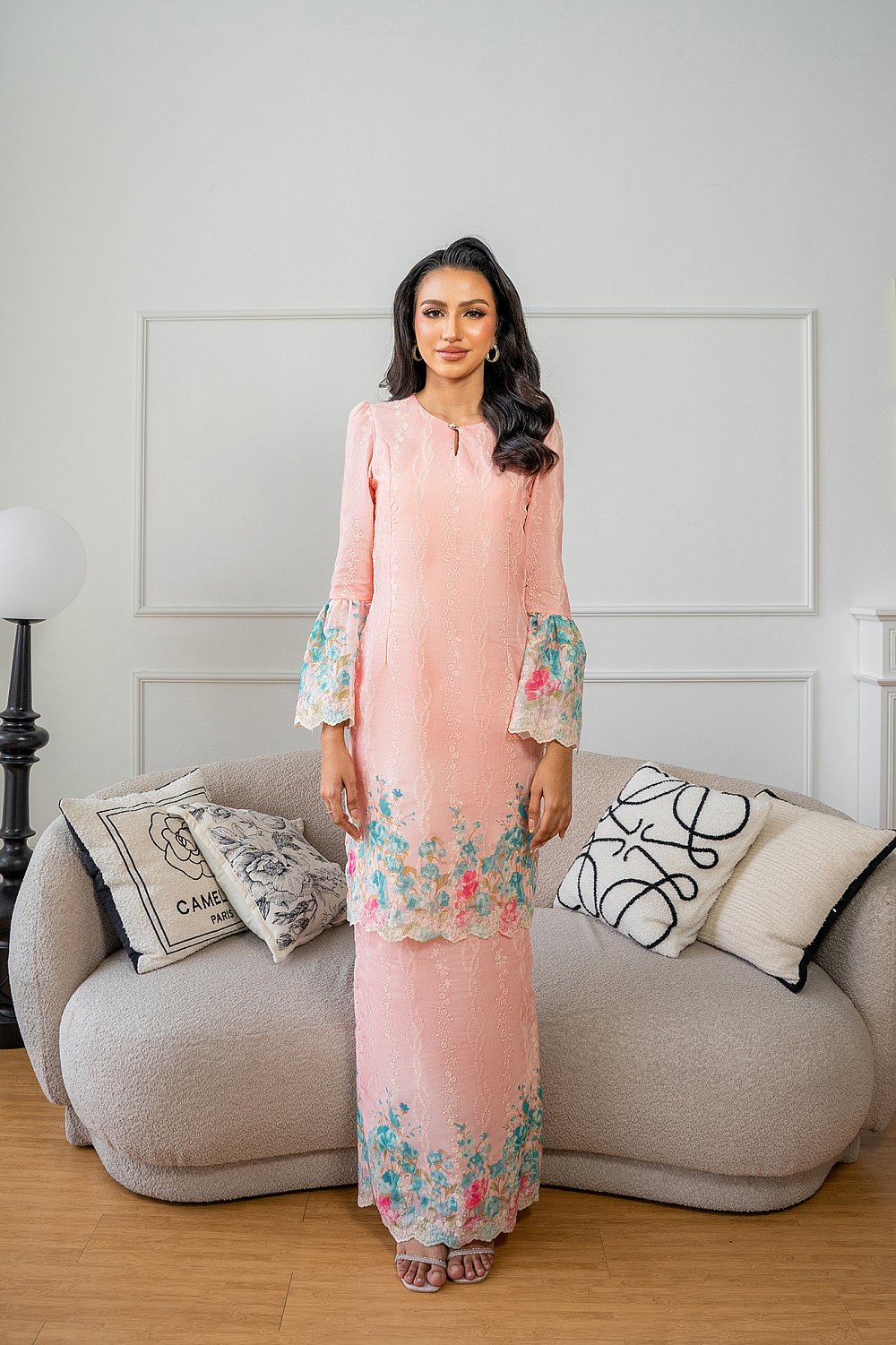 Velera Kurung Modern in Peach